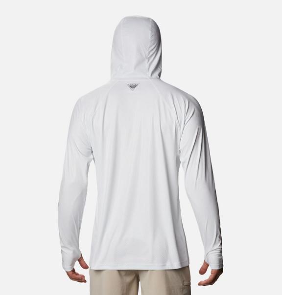 Columbia PFG Terminal Deflector Hoodies White For Men's NZ92538 New Zealand